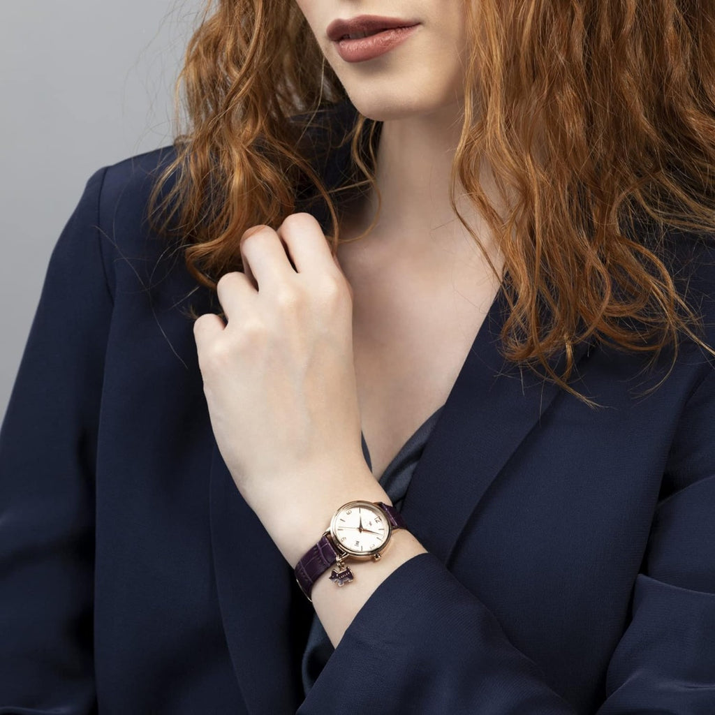 RADLEY Ladies Watch with Rose Gold Dial and Purple Leather Strap RY21348