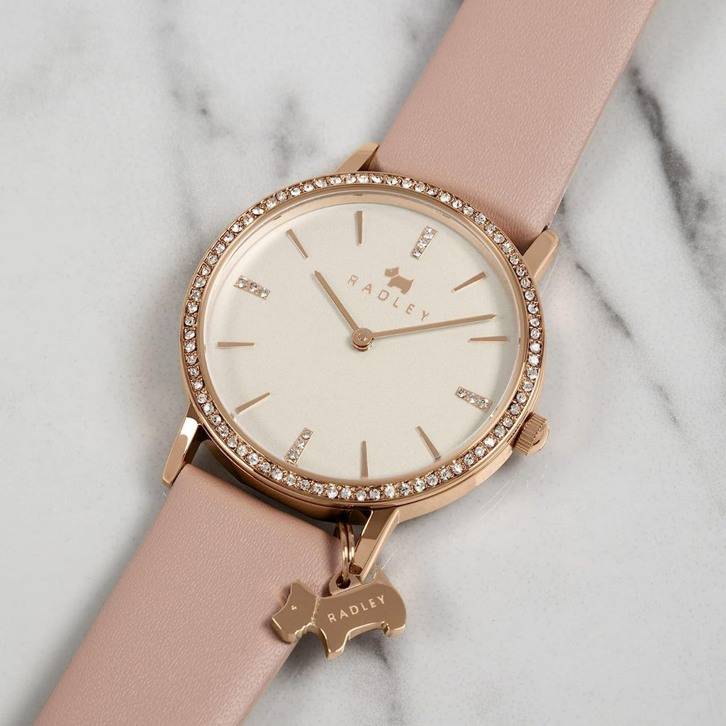 RADLEY Ladies Watch with Rose Gold Dial and Pink Leather Strap RY21358