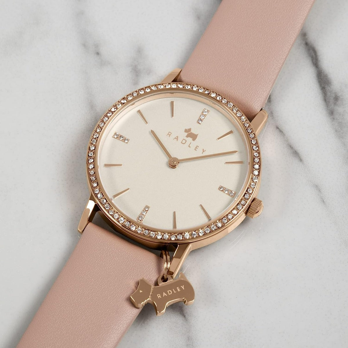 RADLEY Ladies Watch with Rose Gold Dial and Pink Leather Strap RY21358