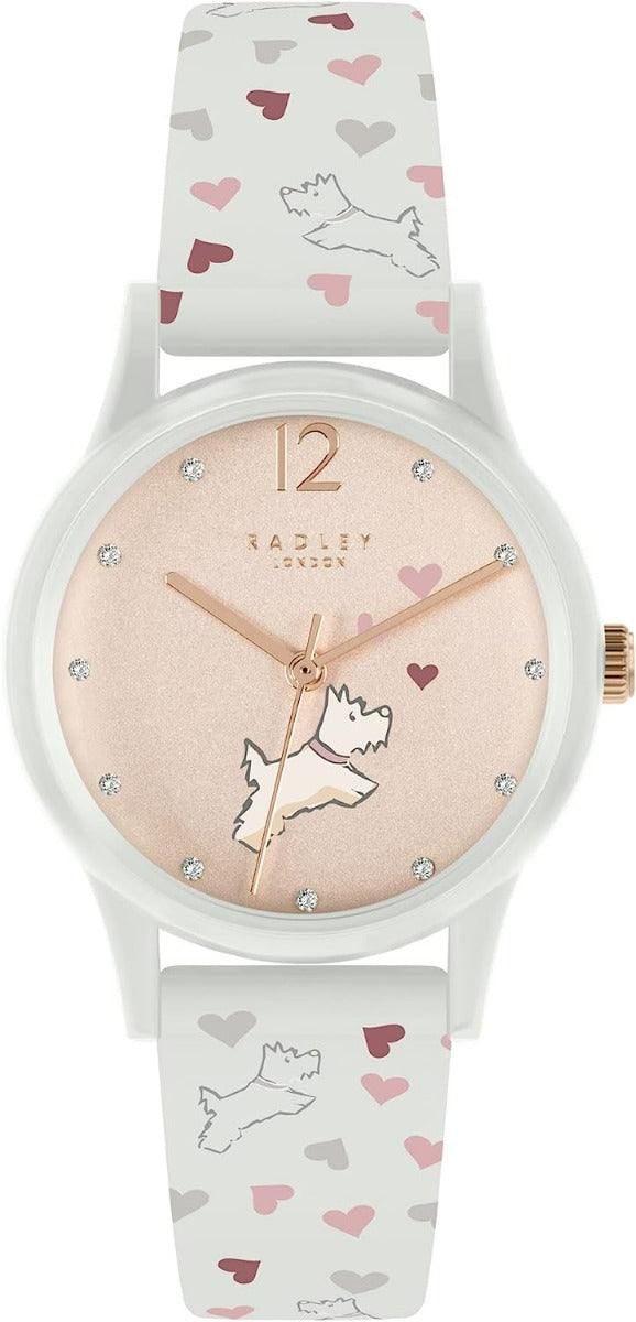 RADLEY Ladies Watch with Rose Gold Dial and Silicone Strap RY21374