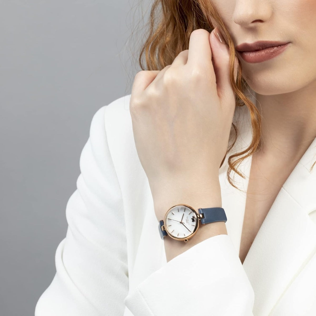 Radley Women's Watch with Mother of Pearl Dial and Blue Leather Strap RY21384