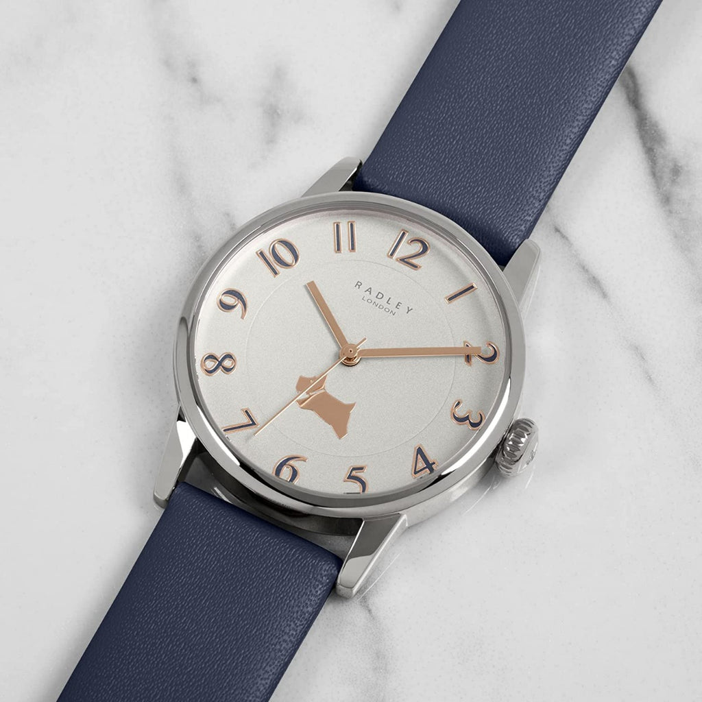 Radley Ladies Watch with White Dial and Blue Leather Strap RY21391A