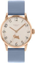 Radley Ladies Watch with Rose Gold Dial and Blue Leather Strap RY21396A
