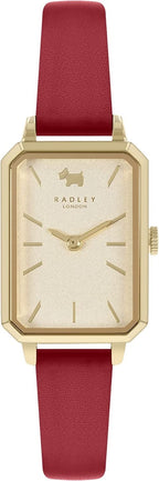 Radley Ladies Watch with Gold Dial and Red Leather Strap RY21432A