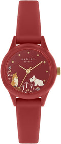 RADLEY Ladies Watch with Red Dial and Silicone Strap RY21534