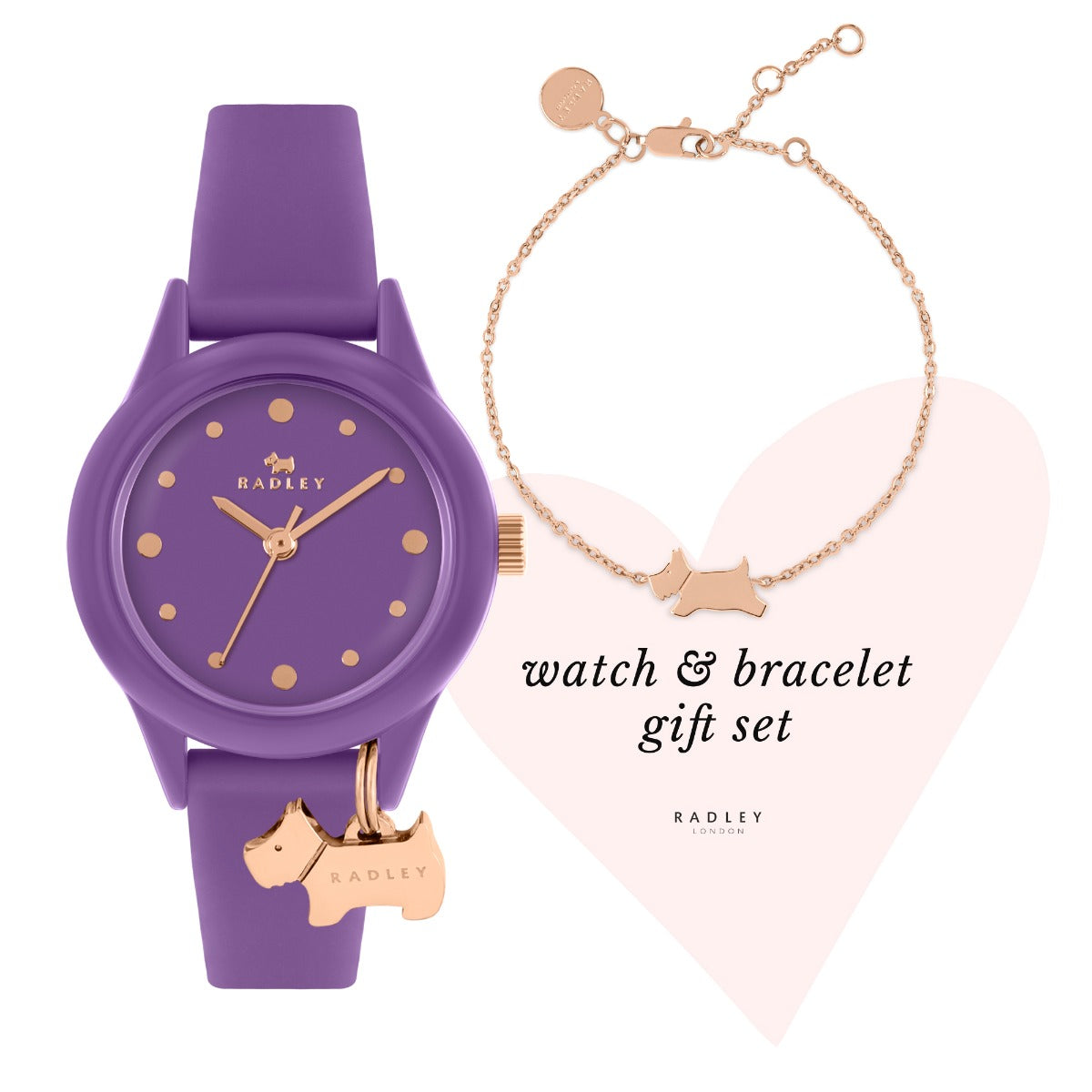 Radley Ladies Watch with Purple Dial & Strap with Matching Bracelet RY21690
