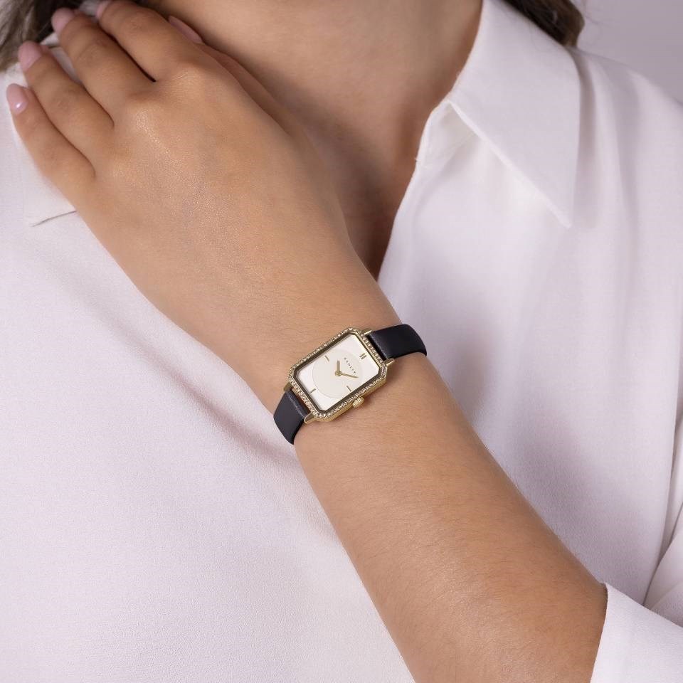 RADLEY Ladies Watch with Gold Dial and Black Leather Strap RY21890
