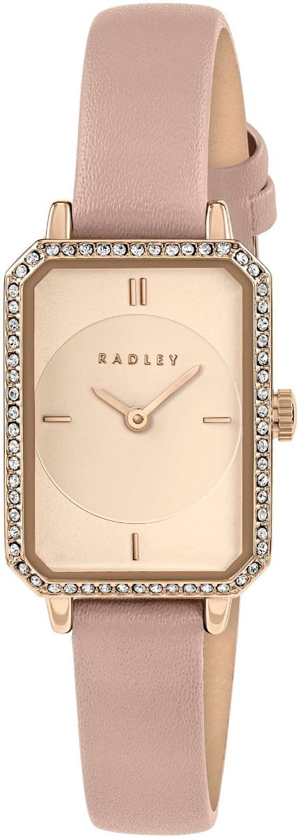 RADLEY Ladies Watch with Gold Dial and Pink Leather Strap RY21892