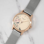 Cloc Menywod Radley gyda Deial Aur a Strap Milanese Dur Di-staen Arian RY4588A