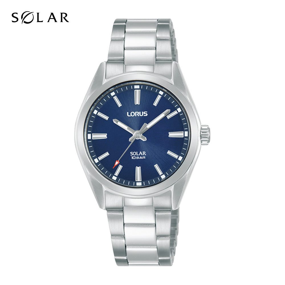 Lorus Ladies Solar Watch with Blue Dial and Silver Bracelet RY501AX9