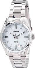Lorus Ladies Solar Watch with White Dial and Silver Bracelet RY503AX9