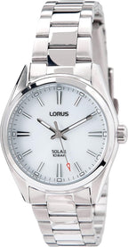 Lorus Ladies Solar Watch with White Dial and Silver Bracelet RY503AX9