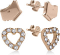 RADLEY Ladies Sterling Silver 18ct Rose Gold Plated Twin Pack Earrings RYJ1036B