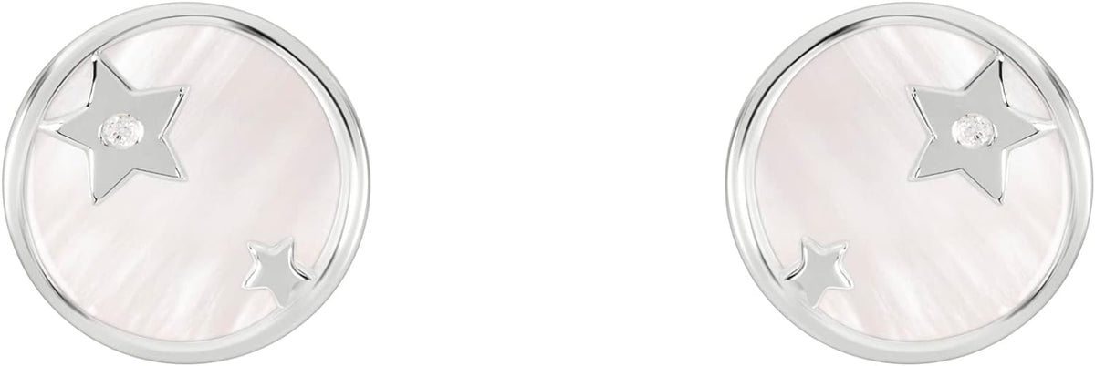 Radley Ladies Sterling Silver Mother of Pearl Diamond Disc Earrings RYJ1251