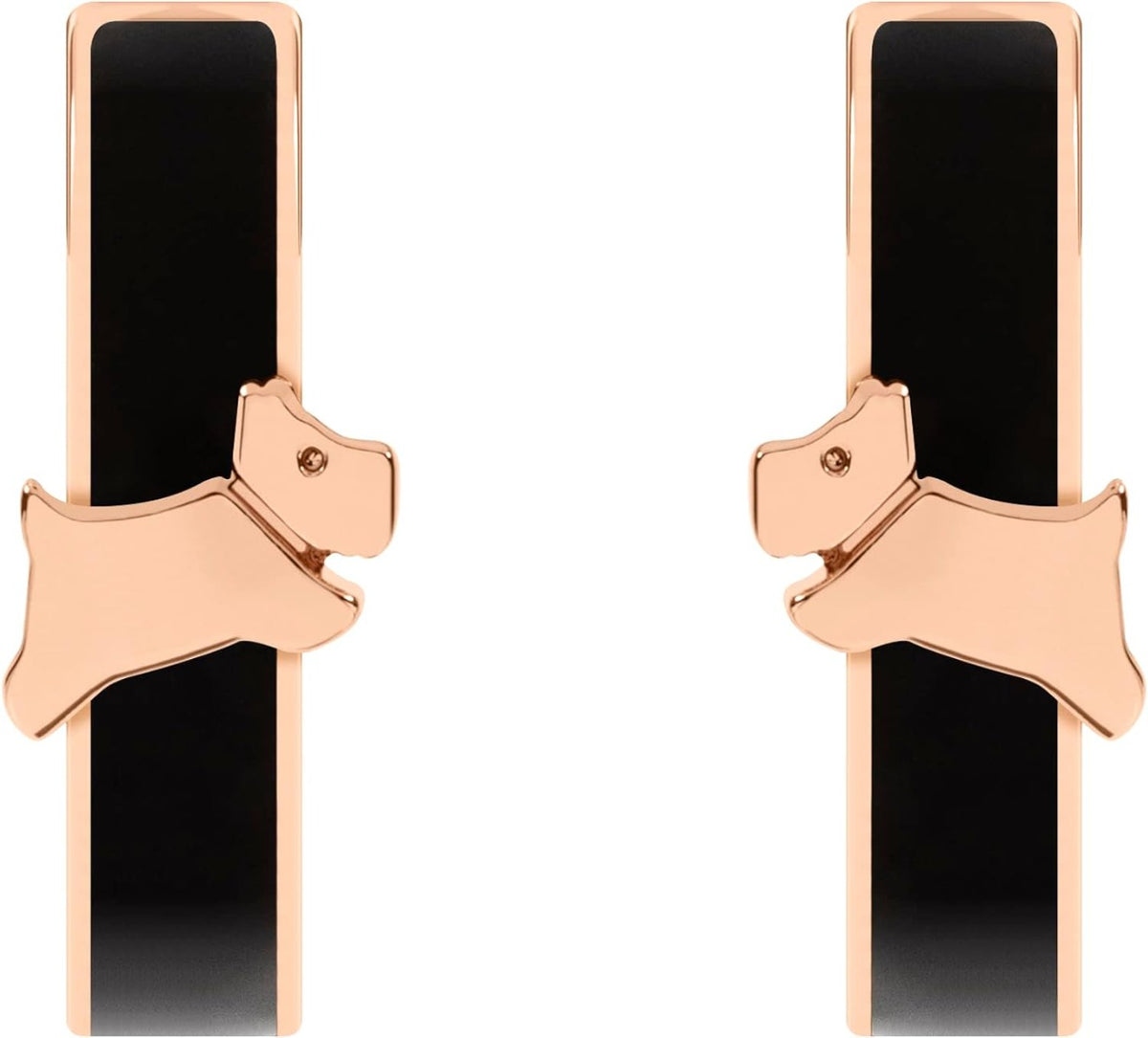 Radley Ladies 18ct Rose Gold plated Black Jumping Dog Earrings RYJ1282S