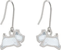 Radley Ladies Sterling Silver Pale Blue Stone Jumping Dog Earrings RYJ1299