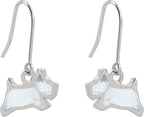 Radley Ladies Sterling Silver Pale Blue Stone Jumping Dog Earrings RYJ1299