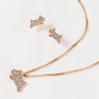 Radley Ladies 18ct Rose Gold Plated Pave Dog Necklace & Earring Set RYJ2340S-SET