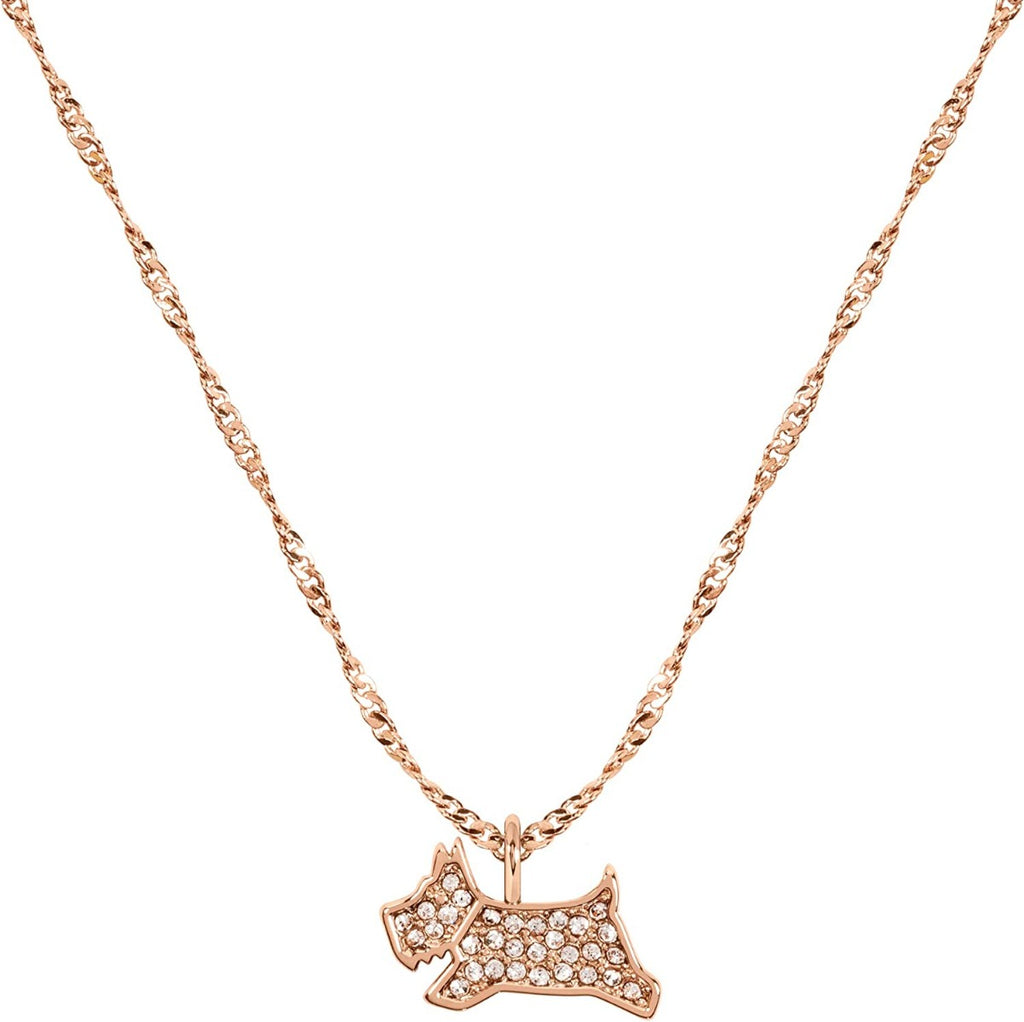 Radley Ladies 18ct Rose Gold Plated Pave Dog Necklace & Earring Set RYJ2340S-SET