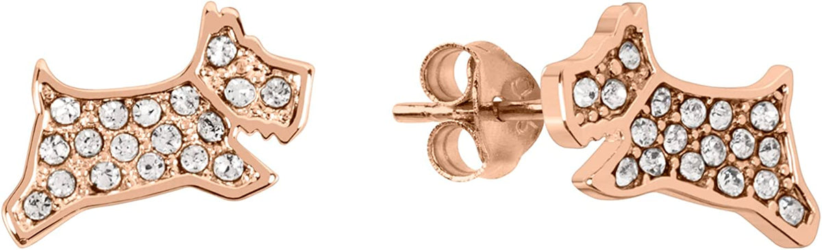 Radley Ladies 18ct Rose Gold Plated Pave Dog Necklace & Earring Set RYJ2340S-SET