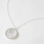 RADLEY Ladies Sterling Silver White MOP Diamond Disc Necklace RYJ2355