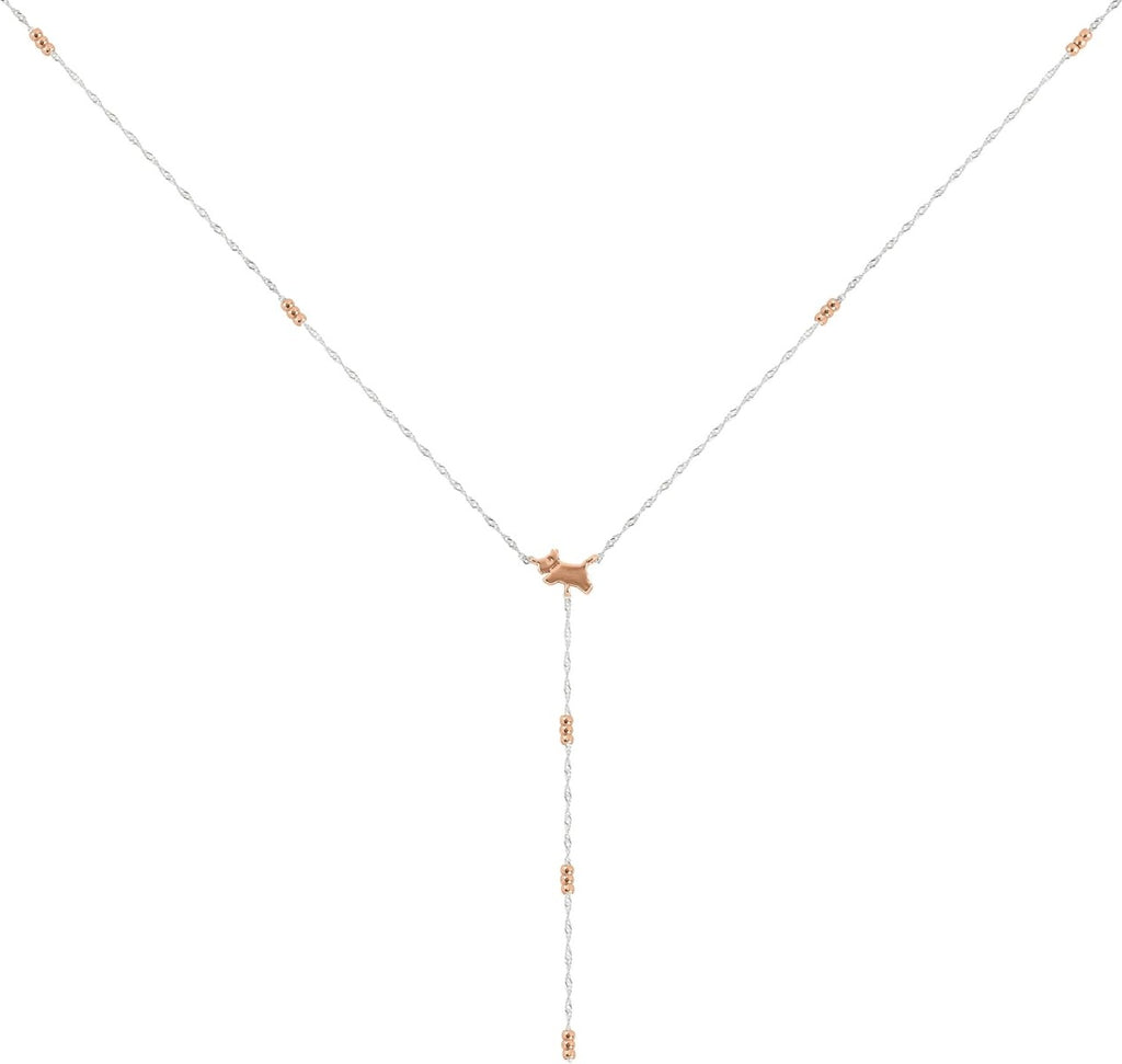 Radley London Silver and Rose Gold Plated Lariot Jumping Dog Necklace RYJ2393S