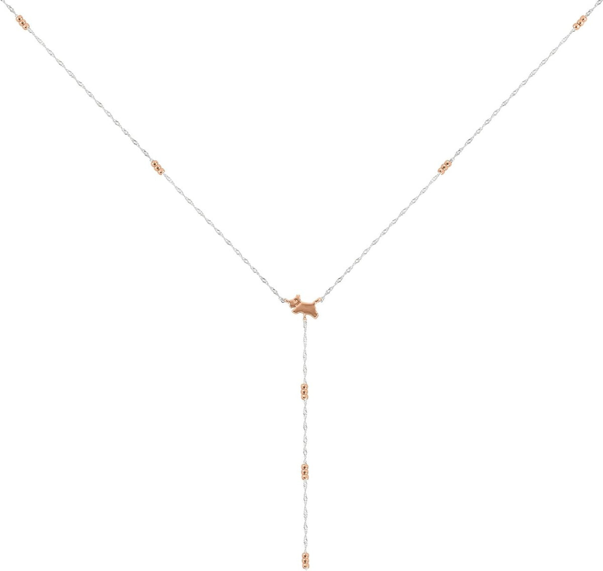 Radley London Silver and Rose Gold Plated Lariot Jumping Dog Necklace RYJ2393S