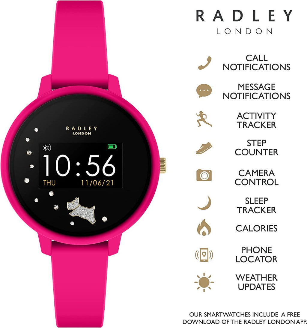 Radley Ladies Smart Watch with Pink Silicone Strap RYS03-2030