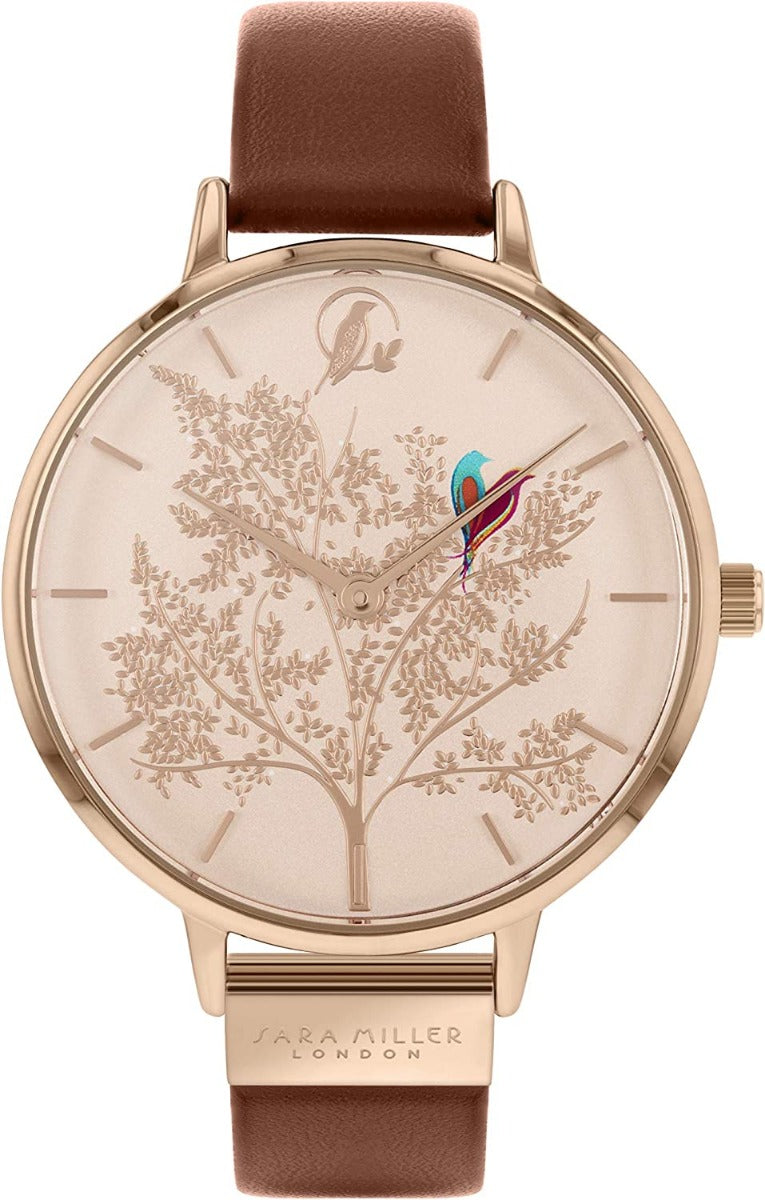 Sara Miller Chelsea Collection Ladies Watch with Brown Leather Strap SA2012
