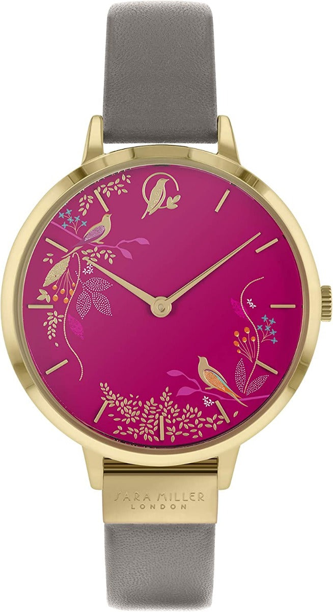 Sara Miller Chelsea Collection Ladies Watch with Grey Leather Strap SA2016