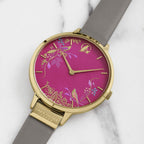 Sara Miller Chelsea Collection Ladies Watch with Grey Leather Strap SA2016