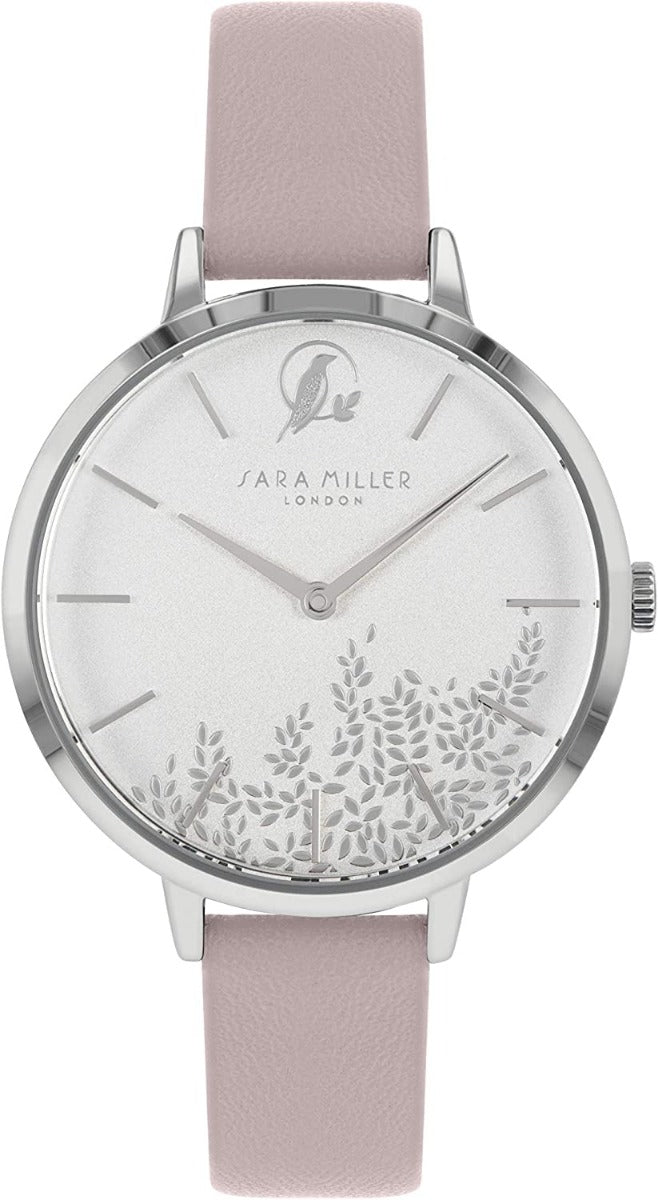 Sara Miller Leaf Collection Ladies Watch with Pink Leather Strap SA2027