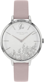 Sara Miller Leaf Collection Ladies Watch with Pink Leather Strap SA2027
