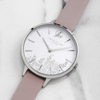 Sara Miller Leaf Collection Ladies Watch with Pink Leather Strap SA2027