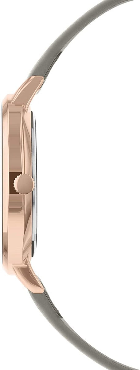 Sara Miller Leaf Collection Ladies Watch with Rose Gold Dial and Grey Leather Strap SA2030