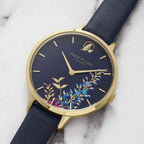 Sara Miller The Wisteria Collection Ladies Watch with Blue Dial and Navy Leather Strap SA2044