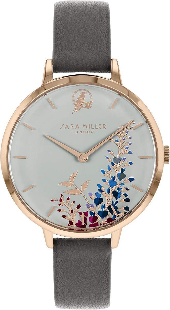 Sara Miller The Wisteria Collection Ladies Watch with Grey Leather Strap SA2048