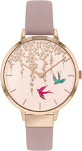 Sara Miller Blossom Ladies Watch with Rose Gold Dial and Pink Leather Strap Watch SA2060