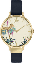 Sara Miller Tahiti Collection Ladies Watch with Blue Leather Strap SA2086