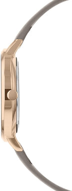 Sara Miller Bamboo Garden Ladies Watch with Rose Gold Dial and Grey Leather Strap SA2094