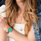 Sara Miller Chelsea Collection Ladies Watch with Green Dial and Grey Strap SA2096