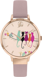 Sara Miller Chelsea Ladies Watch with Rose Gold Dial and Pink Leather Strap SA2116