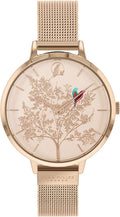 Clocwaith i Fenywod Casgliad Chelsea Sara Miller gyda Strap Milanese Aur Rosyn SA4012