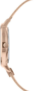Clocwaith i Fenywod Casgliad Chelsea Sara Miller gyda Strap Milanese Aur Rosyn SA4012
