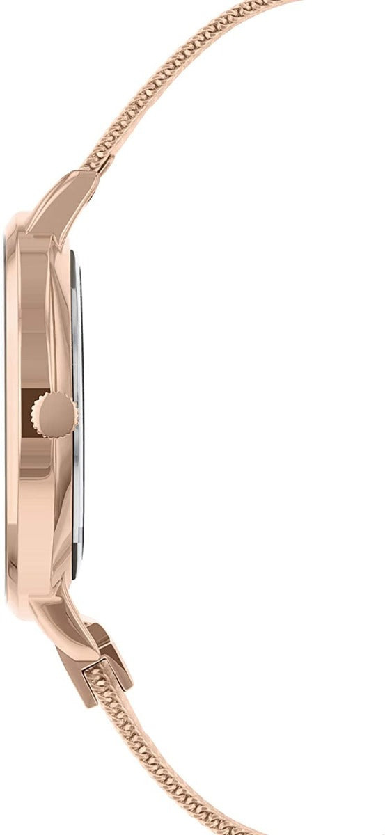 Sara Miller Ladies Watch with Pink Dial and Rose Gold Milanese Strap SA4000