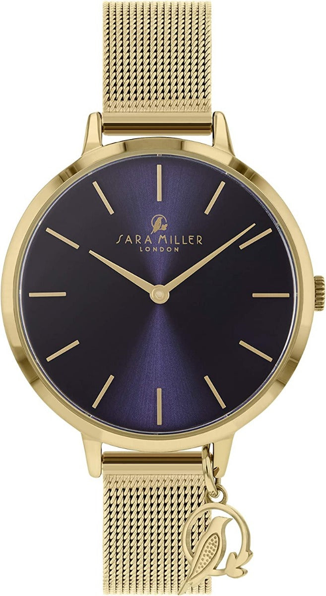 Sara Miller The Charm Collection Ladies Watch with Gold Milanese Strap SA4026