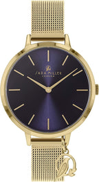 Sara Miller The Charm Collection Ladies Watch with Gold Milanese Strap SA4026
