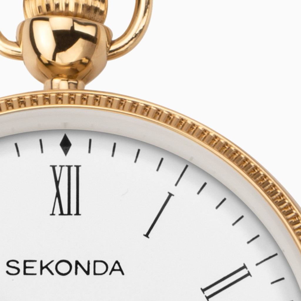Sekonda Mens Gold Pocket Watch with White Dial 1793