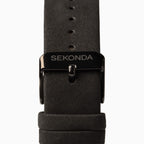 Sekonda Mens Watch with Black Dial and Black Suede Leather Strap 1991