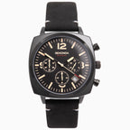 Sekonda Mens Watch with Black Dial and Black Suede Leather Strap 1991